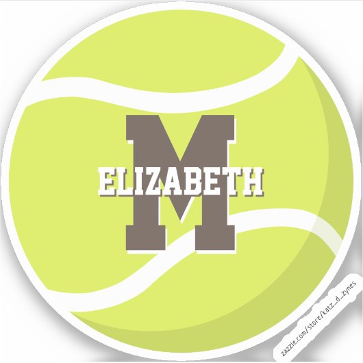 女子パーソナライズされた男子テニス選手 シール (正面)