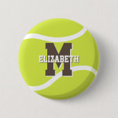 女子パーソナライズされた男子テニス選手 缶バッジ (正面)