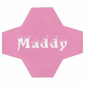 女子パーソナライズされた白とピンクのサッカーボール サッカーボール (フラット)