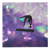 女子パーソナライズされた紫色の体操キューブ フォトキューブ (正面)