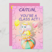 女子パーソナライズされた誕生日グリーティングカード シーズンカード (正面/裏面)