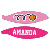 女子パーソナライズされた誕生日用ピンクバスケットボール バスケットボール (パネル)