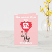 女子パーソナライズされた誕生日 カード (黄色い花)