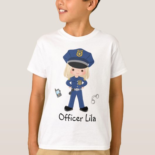 女子パーソナライズされた警察官の法執行 Tシャツ (正面)