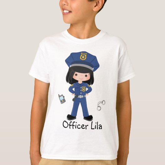 女子パーソナライズされた警察官の法執行 Tシャツ (正面)