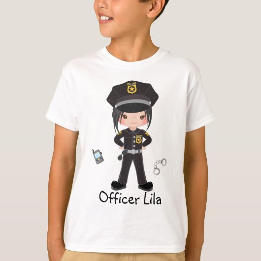 女子パーソナライズされた警察官T法執行 Tシャツ (正面)