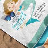 女子パーソナライズされた週末人魚 ビーチタオル