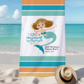 女子パーソナライズされた週末人魚 ビーチタオル