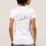女子パーソナライズされた週末別売り旅カスタム行 Tシャツ<br><div class="desc">女の子の週末の旅行のパーソナライズされた文字Tシャツカスタムは、日付、目的地や場所、名前、おもしろい引用文などの言葉を使って、「別物、芽、飲み物」は、おもしろいを作り、あなたの旅行チームや花嫁のための有用なキープサプライズを作る。</div>