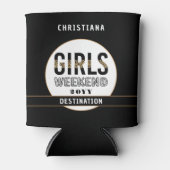 女子パーソナライズされた週末女子トリップバケーション 缶クーラー (正面)