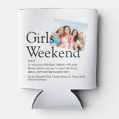 女子パーソナライズされた週末定義の写真 缶クーラー (正面)