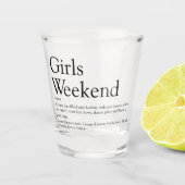 女子パーソナライズされた週末定義 ショットグラス (正面)