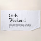 女子パーソナライズされた週末定義 ビーチタオル (正面)