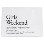 女子パーソナライズされた週末定義 ラージペーパーバッグ (正面)