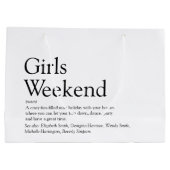 女子パーソナライズされた週末定義 ラージペーパーバッグ (裏面)