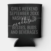 女子パーソナライズされた週末旅行カスタム 缶クーラー (正面)