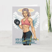 女子パーソナルトレーナーまたはコーチジム誕生日 カード (正面)