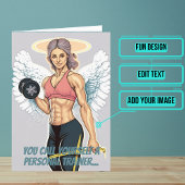 女子パーソナルトレーナーまたはコーチジム誕生日 カード