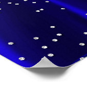 女子パーティーウェルカムサインブルーシルバー3 ポスター (角)