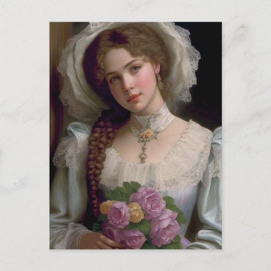女子ビクトリアンかわいらしはがき ポストカード (正面)