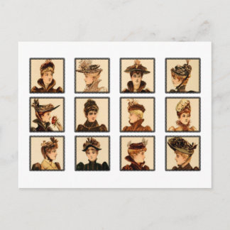 女子ビクトリアンファッション ポストカード