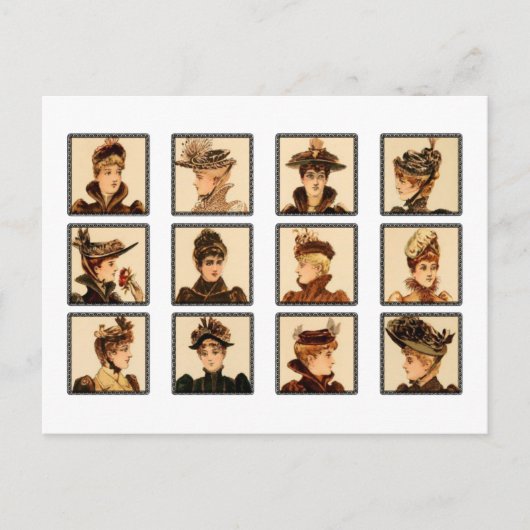 女子ビクトリアンファッション ポストカード (正面)