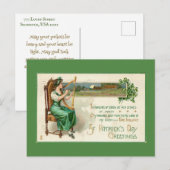 女子ビクトリアン聖パトリックの日 シーズンポストカード (正面/裏面)