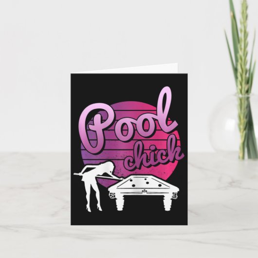 女子ビリヤードのシャツジョークプールシック女性法案 カード (正面)