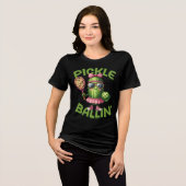 女子ピクルボールチーム用ピクルバリンTシャツ トライブレンドTシャツ (正面全面)