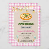 女子ピザ作りパーティー招待状 サンキューカード (正面/裏面)