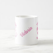 女子ピックボールのマスターゲームプレーヤー名前をカスタムする コーヒーマグカップ (中央)