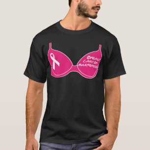 女子ピンクのがん女性ブラプッシュ乳房サポート Tシャツ