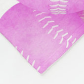 女子ピンクのソフトボールモノグラムの模様 フリースブランケット (角)