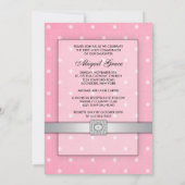 女子ピンクのファーストコミュニオン 招待状 (裏面)