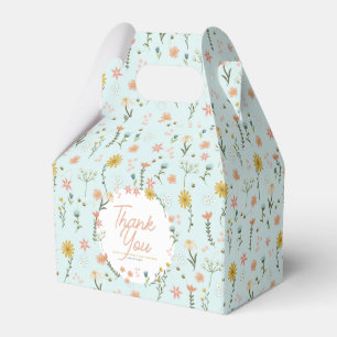 女子ピンクのワイルドフラワーベビーシャワー フェイバーボックス