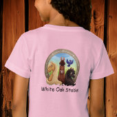 女子ピンクのTシャツの練習馬 Tシャツ