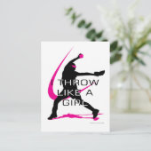 女子ピンクソフトボールみたいに投げる ポストカード (スタンド正面)