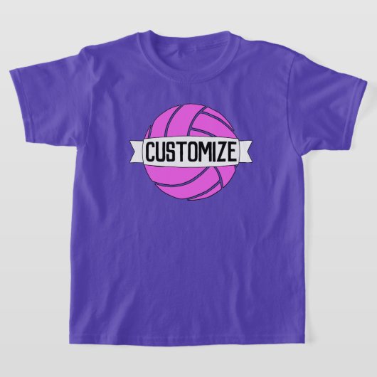 女子ピンクバレーボールチーム，選手，番号と色 Tシャツ (レイダウン)