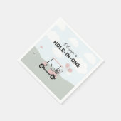 女子ピンクホールインワンゴルフ1回目の誕生日 スタンダードカクテルナプキン (角)