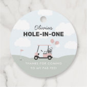 女子ピンクホールインワンゴルフ1回目の誕生日 フェイバータグ (裏面)