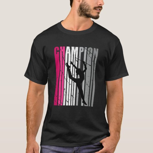女子ピンク新体操誕生日女子 Tシャツ (正面)