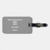 女子ピンク色のホワイトサッカーモノグラムの ラゲッジタグ (裏面横)