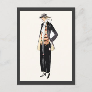 女子ファッション1920年代デコ合唱団 ポストカード