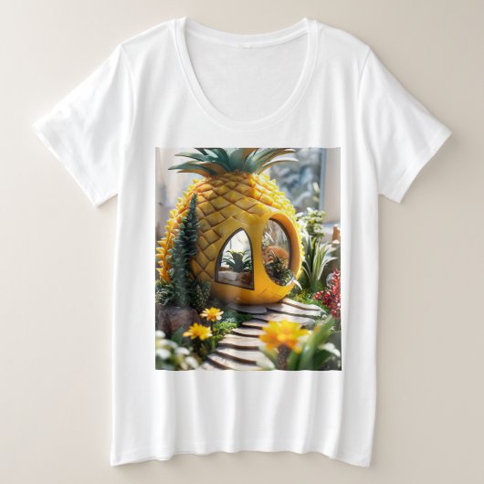 女子ファッション プラスサイズTシャツ (デザイン正面)