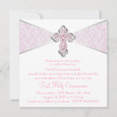 女子ファーストコミュニオンピンクレースクロス 招待状 (裏面)