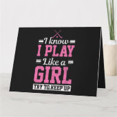 女子フィールドホッケーガールホッケーおもしろいプレイヤーギフト カード (裏面)