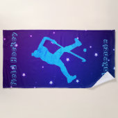 女子フィールドホッケーパーソナライズされた ビーチタオル (正面)