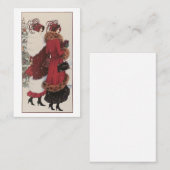 女子フォーマルクリスマステーマ 名刺 (正面/裏面)