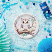 女子フクロウ赤ちゃんシャワー森アドベンチャー ペーパープレート (パーティー)