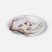 女子フクロウ赤ちゃんシャワー森アドベンチャー ペーパープレート (アングル)